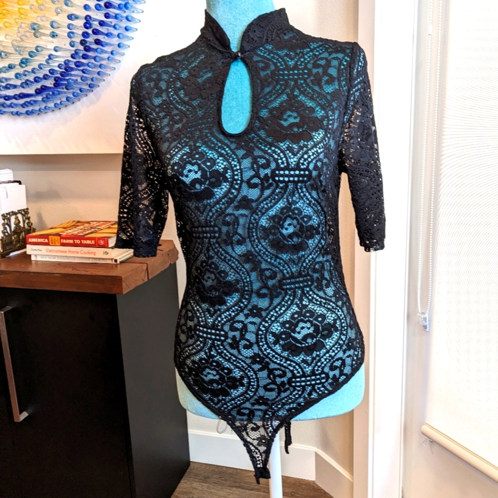 Black lace bodysuit